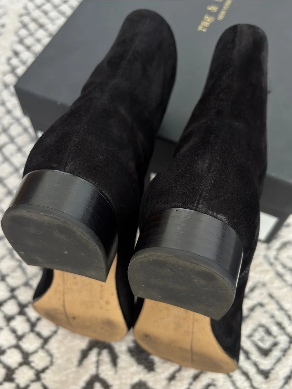 Rag & Bone Aslen Flat Booties 35/5 Black Suede